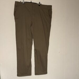 Lee Pants Mens 42x32 Brown Extreme Comfort Straight Fit Chino Casual Stretch